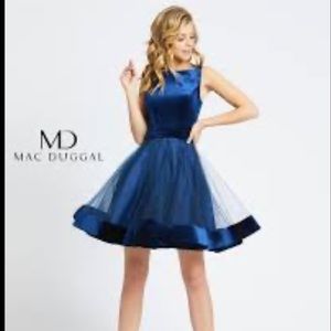 Ieena for Mac Duggal Velvet Fit &  Flare Party Cocktail Dress 2